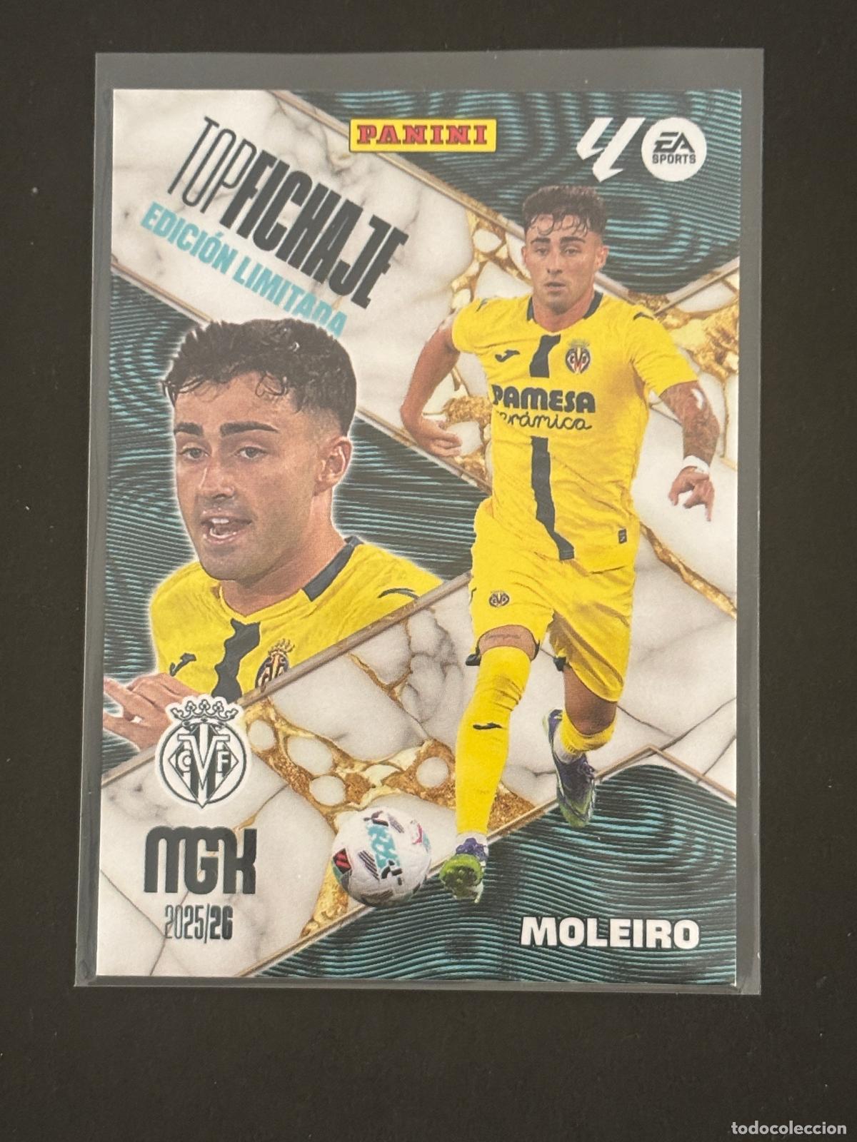 Cromos de f&uacute;tbol: MOLEIRO TOP FICHAJE VILLAREAL EDICI&Oacute;N LIMITADA MEGACRACKS MGK 25-26 2025-2026 PANINI LIGA