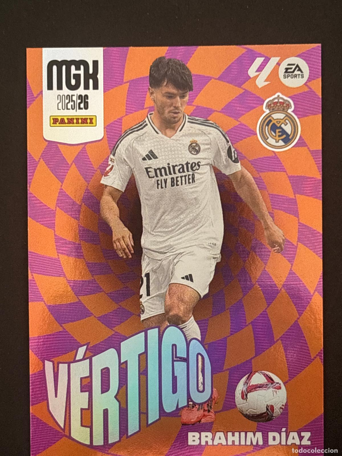 Cartes &agrave; collectionner de Football: 381 BRAHIM D&Iacute;AZ REAL MADRID V&Eacute;RTIGO MEGACRACKS MGK 25-26 2025-2026 PANINI LIGA