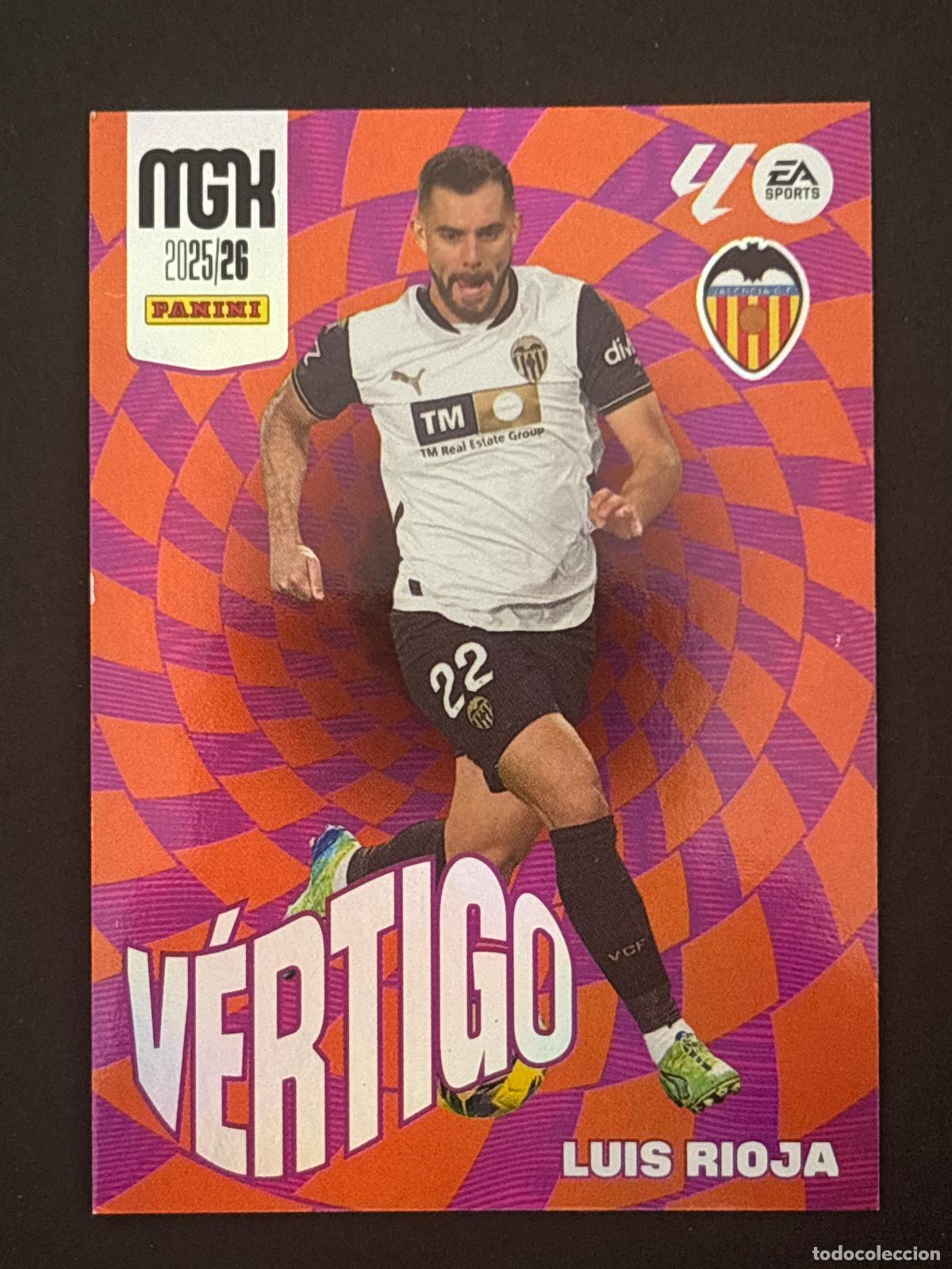 Cromos de f&uacute;tbol: 385 LUIS RIOJA VALENCIA V&Eacute;RTIGO MEGACRACKS MGK 25-26 2025-2026 PANINI LIGA