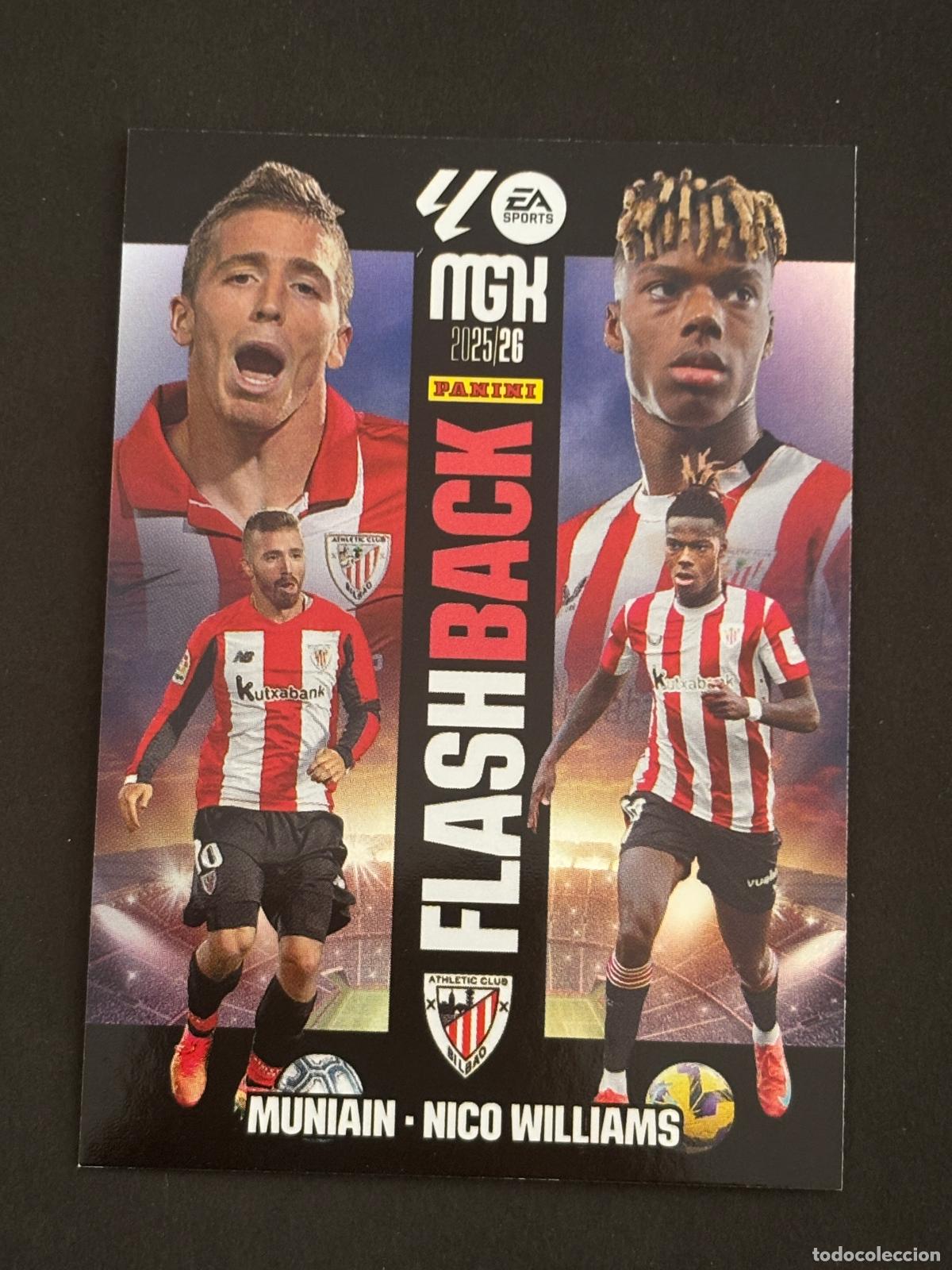 Cromos de f&uacute;tbol: 429 MUNIAIN / NICO WILLIAMS FLASH BACK MEGACRACKS MGK 25-26 2025-2026 PANINI LIGA