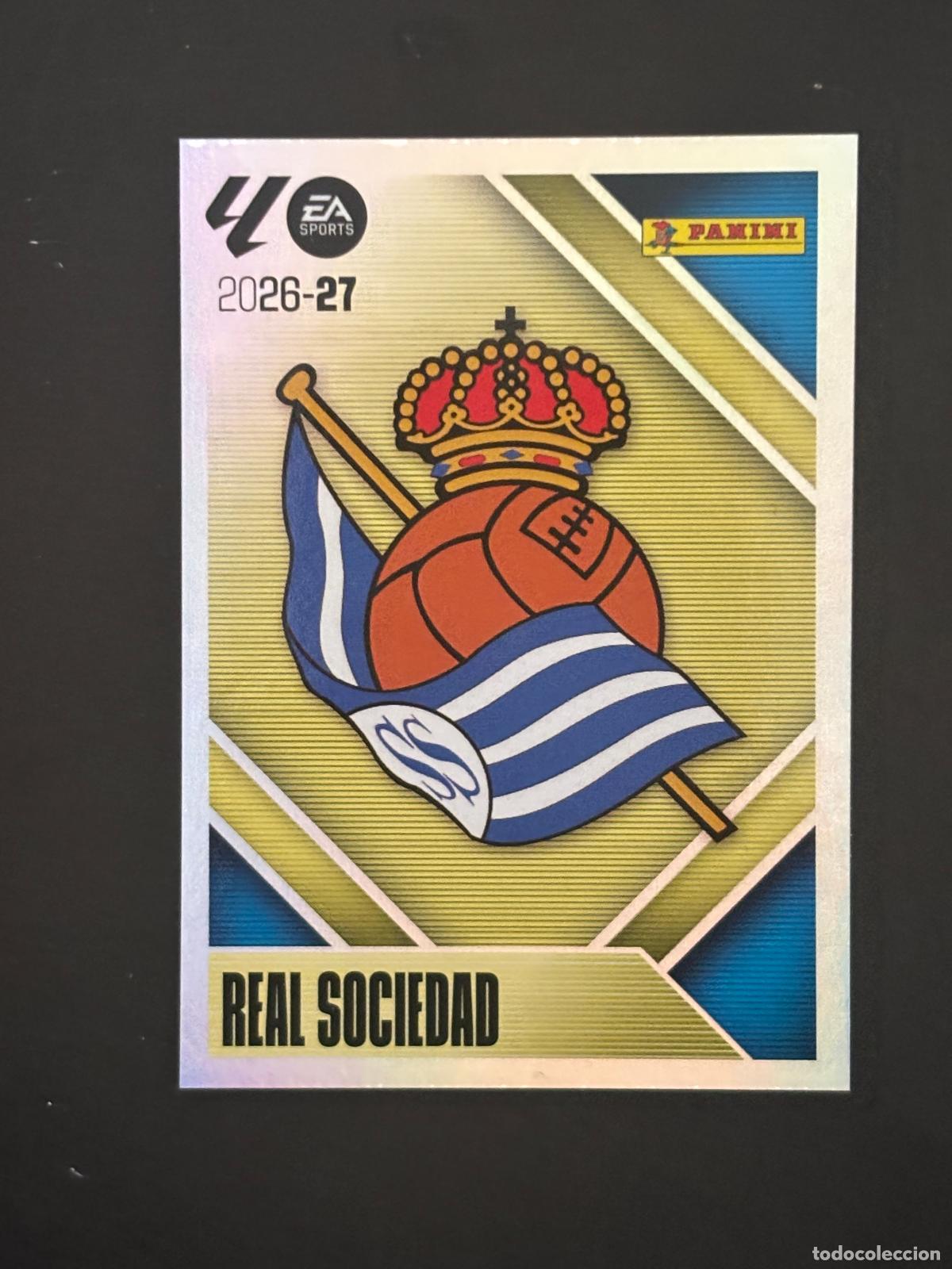 Cromos de f&uacute;tbol: 1 ESCUDO REAL SOCIEDAD LIGA ESTE 26-27 2026-2027 PANINI LALIGA EA SPORTS