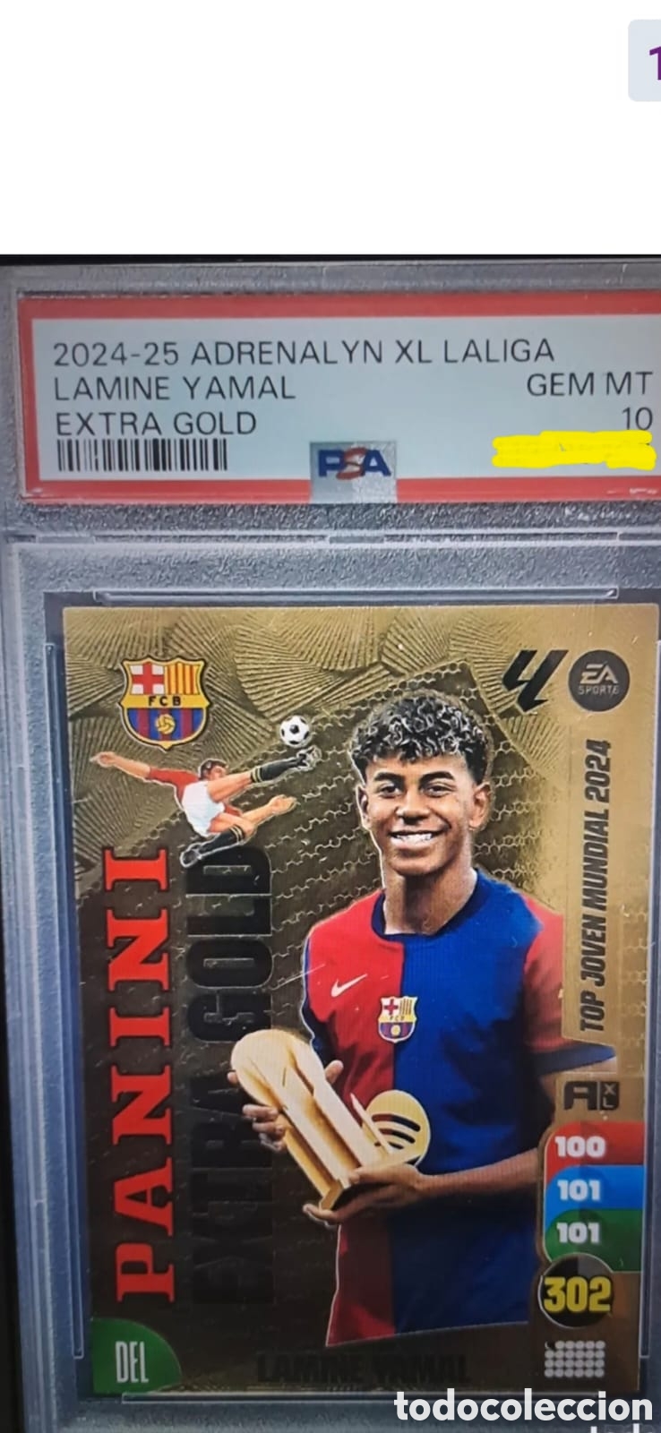 Cromos de f&uacute;tbol: Lam&iacute;ne yamal Adrenalyn PSA 10 extra gold