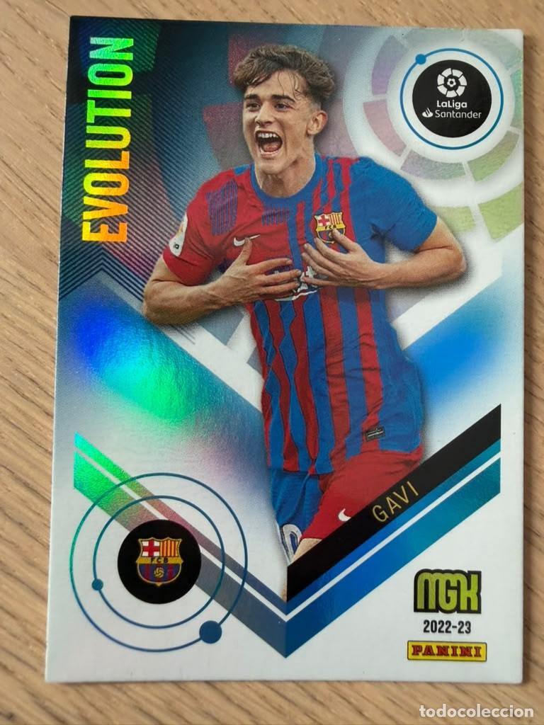 Cromos de f&uacute;tbol: 386 GAVI EVOLUTION BARCELONA 22 23 2022 2023 LIGA SANTANDER PANINI MEGACRAKS MGK CARD