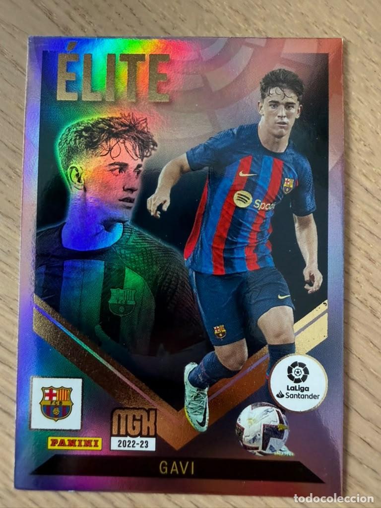 Cromos de f&uacute;tbol: 496 GAVI ELITE BARCELONA 22 23 2022 2023 LIGA SANTANDER PANINI MEGACRAKS MGK CARD