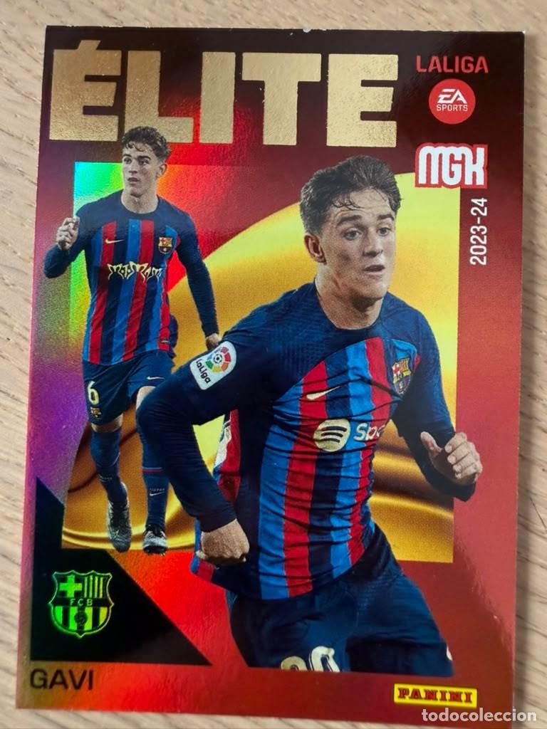 Cromos de f&uacute;tbol: 5 GAVI ELITE BARCELONA 23 24 2023 2024 LIGA EA SPORT PANINI MEGACRAKS MGK CARD