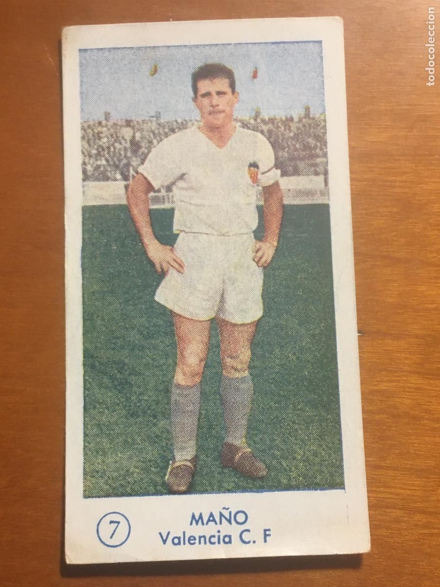 Cromos de f&uacute;tbol: ma&ntilde;o valencia cromo campeonato futbol 1957 1958 graficas bachende nunca pegado