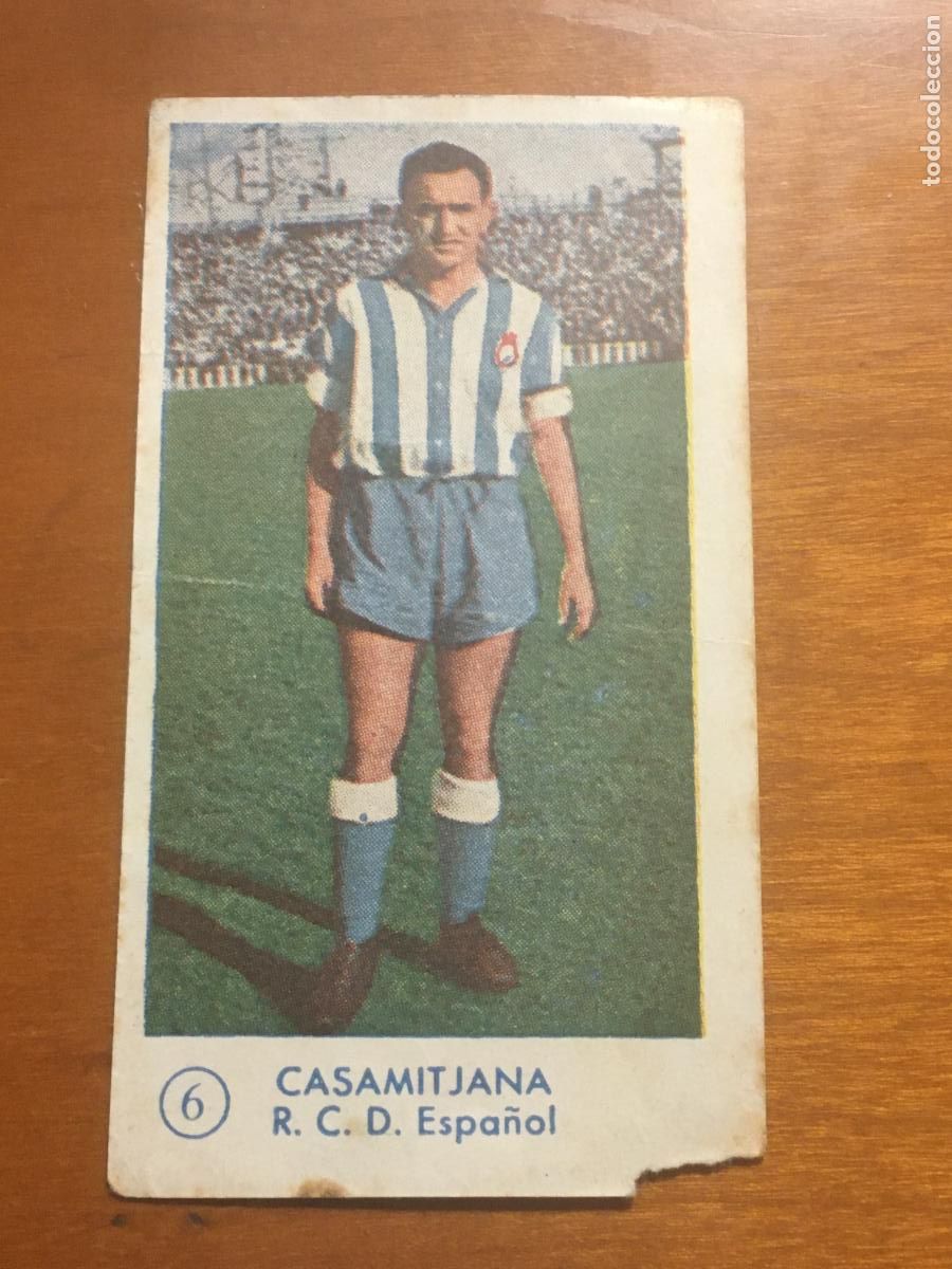 Fu&szlig;ball-Sticker: casamitjana espa&ntilde;ol cromo campeonato futbol 1957 1958 graficas bachende nunca pegado
