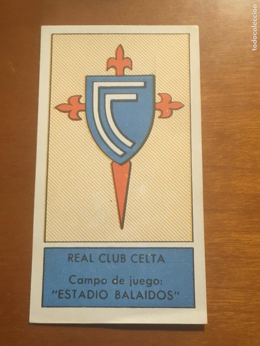 Fu&szlig;ball-Sticker: escudo celta vigo cromo campeonato futbol 1957 1958 graficas bachende nunca pegado