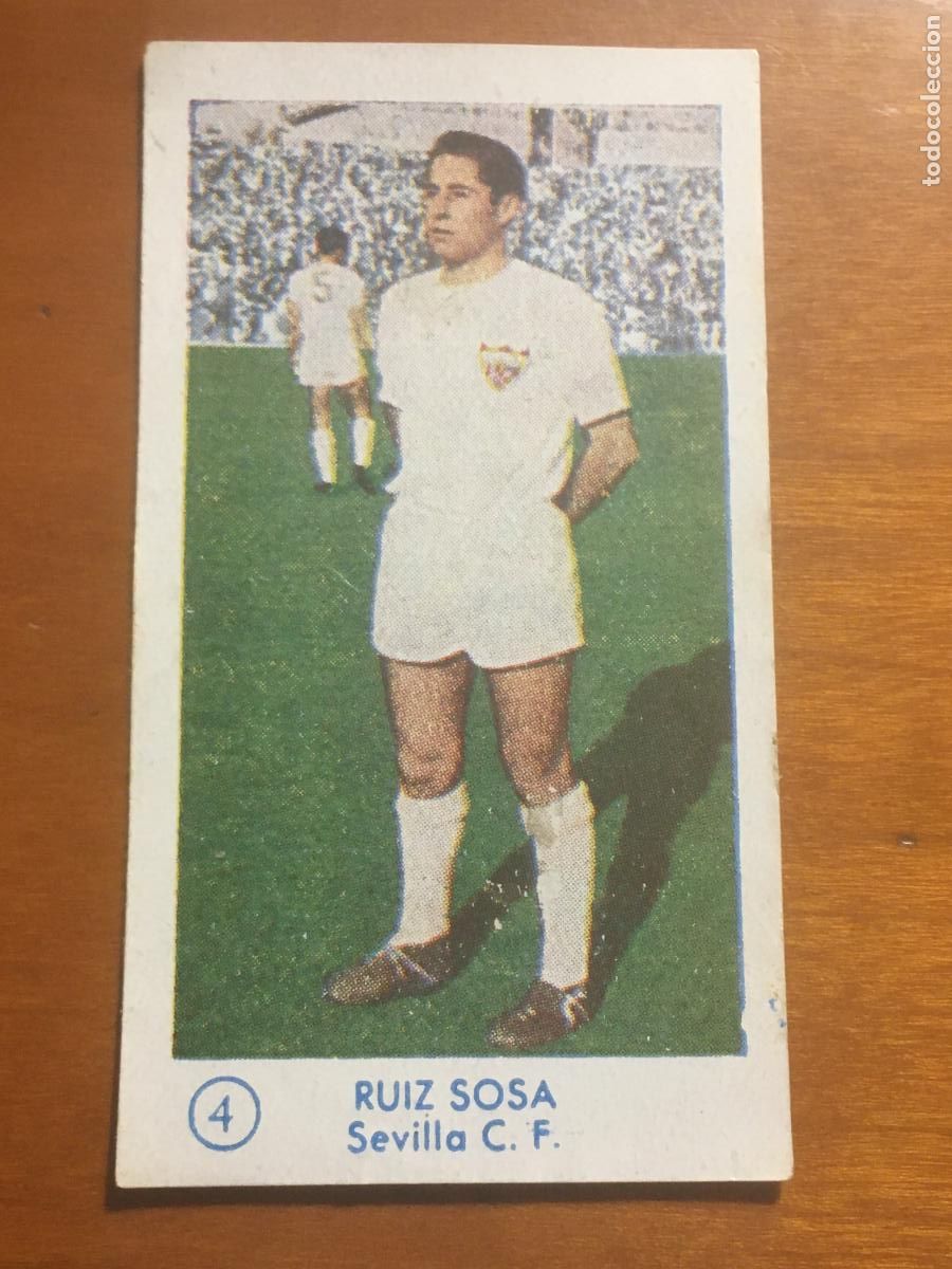 Cromos de f&uacute;tbol: ruiz sosa sevilla cromo campeonato futbol 1957 1958 graficas bachende nunca pegado