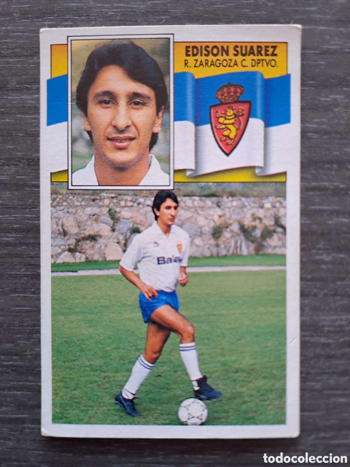 Cromos de f&uacute;tbol: LIGA ESTE 90-91 &mdash; EDISON SU&Aacute;REZ &mdash; FICHAJE N&ordm; 31 Cromo original de Edison Su&aacute;rez, jugador del Real Z