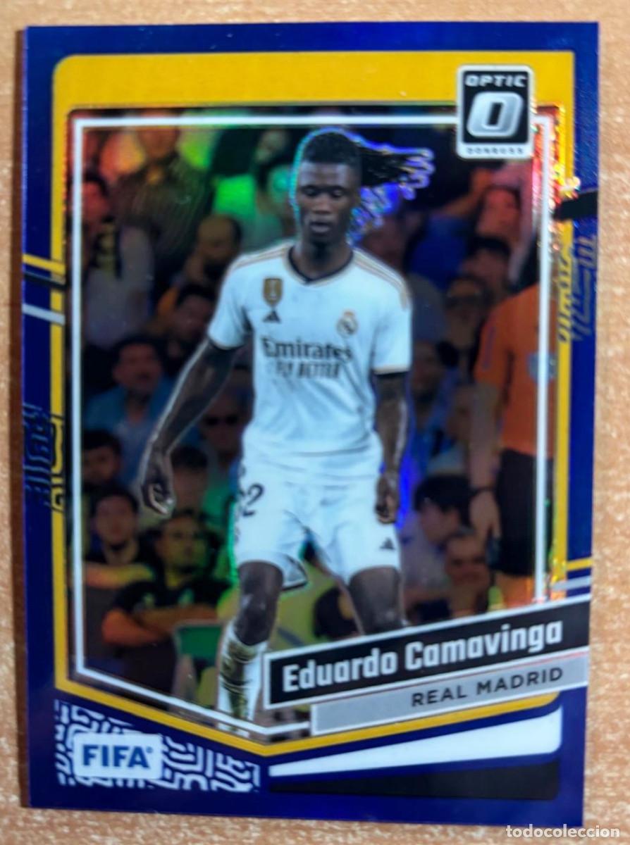 Cromos de f&uacute;tbol: PANINI DONRUSS SOCCER 2023-2024 23 24 EDUARDO CAMAVINGA (REAL MADRID) OPTIC, NUMERADA /99