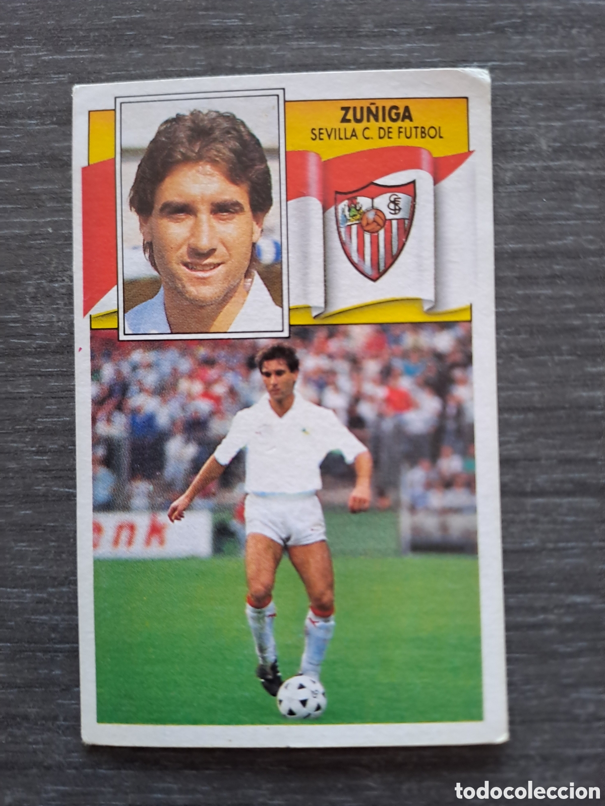 Cromos de f&uacute;tbol: LIGA ESTE 90-91 &mdash; Z&Uacute;&Ntilde;IGA &mdash; SEVILLA &mdash; COLOCA Cromo original de Z&uacute;&ntilde;iga, jugador del Sevilla FC