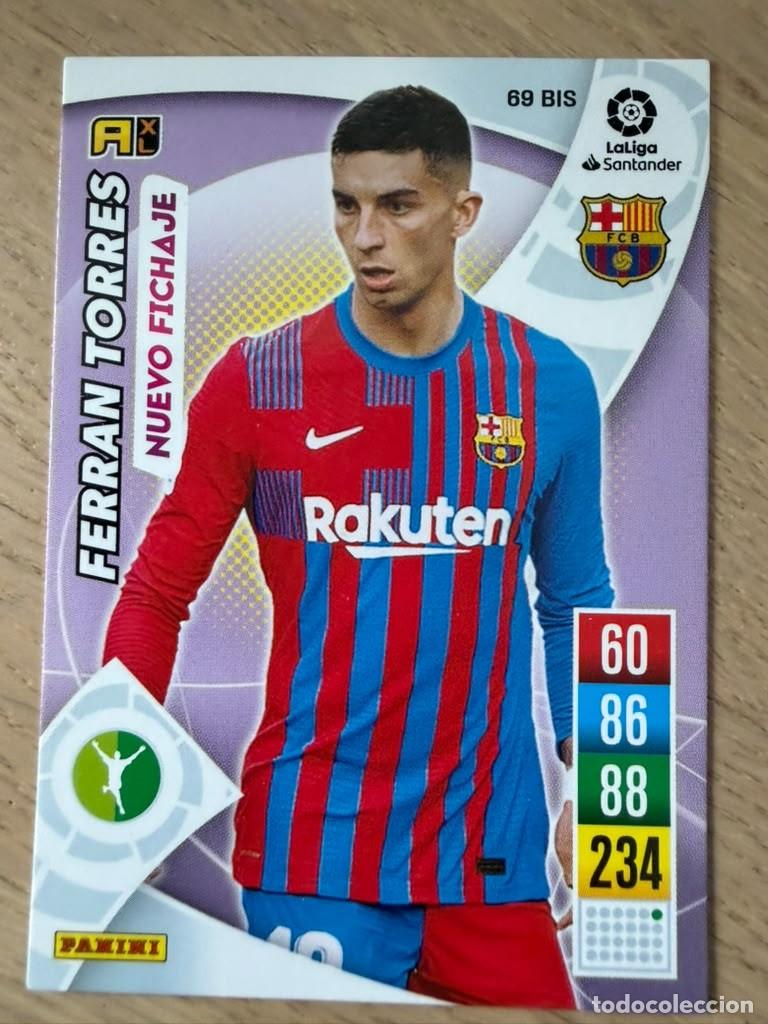 Cromos de f&uacute;tbol: 69 BIS FERRAN TORRES FICHAJE BARCELONA 21 22 2021 2022 LIGA SANTANDER PANINI ADRENALYN XL CARD