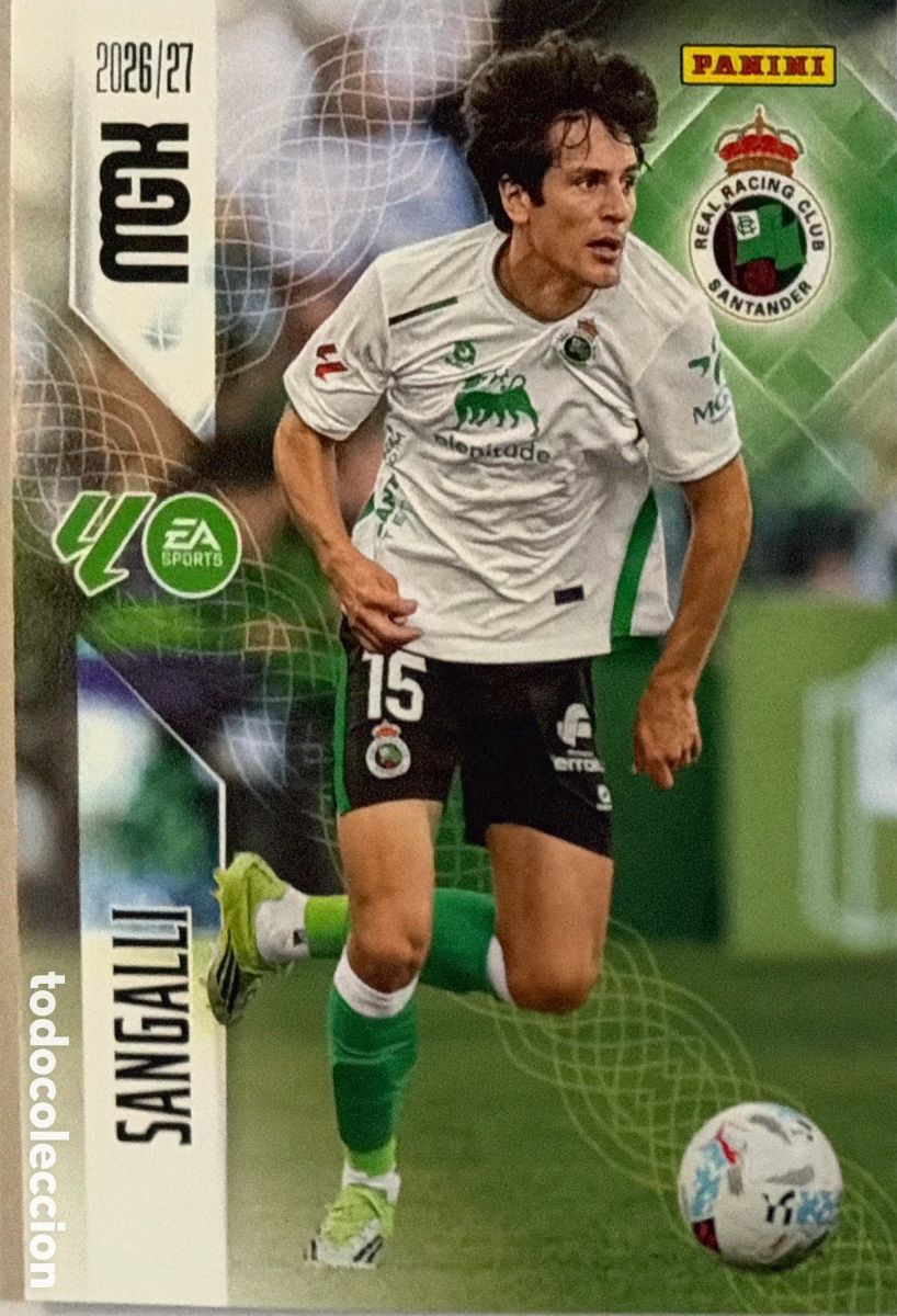 Football Stickers: 275 Sangalli (RACING SANTANDER) - MEGACRACKS 2026/27 (PANINI)