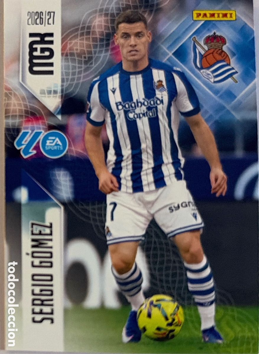 Football Stickers: 313 Sergio G&oacute;mez (R. SOCIEDAD) - MEGACRACKS 2026/27 (PANINI)