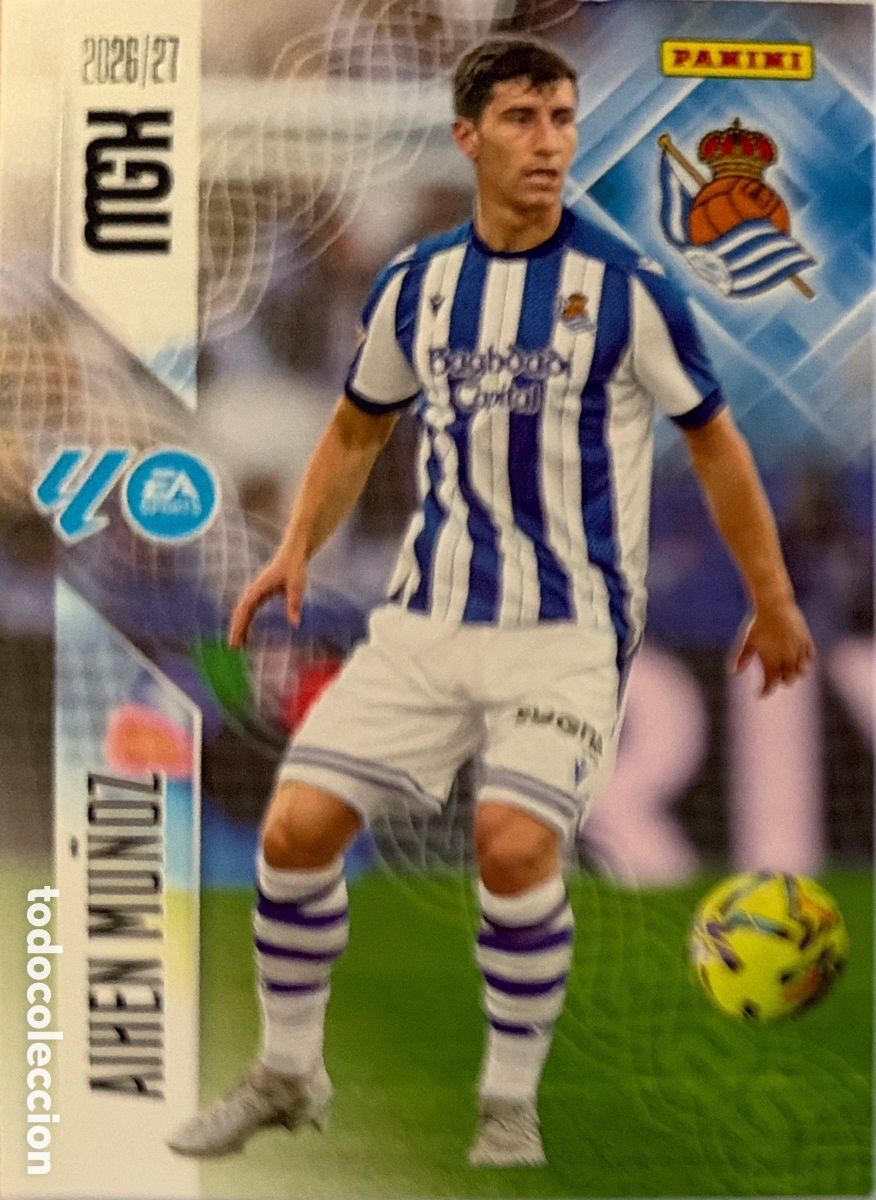 Football Stickers: 314 Aihen Mu&ntilde;oz (R. SOCIEDAD) - MEGACRACKS 2026/27 (PANINI)