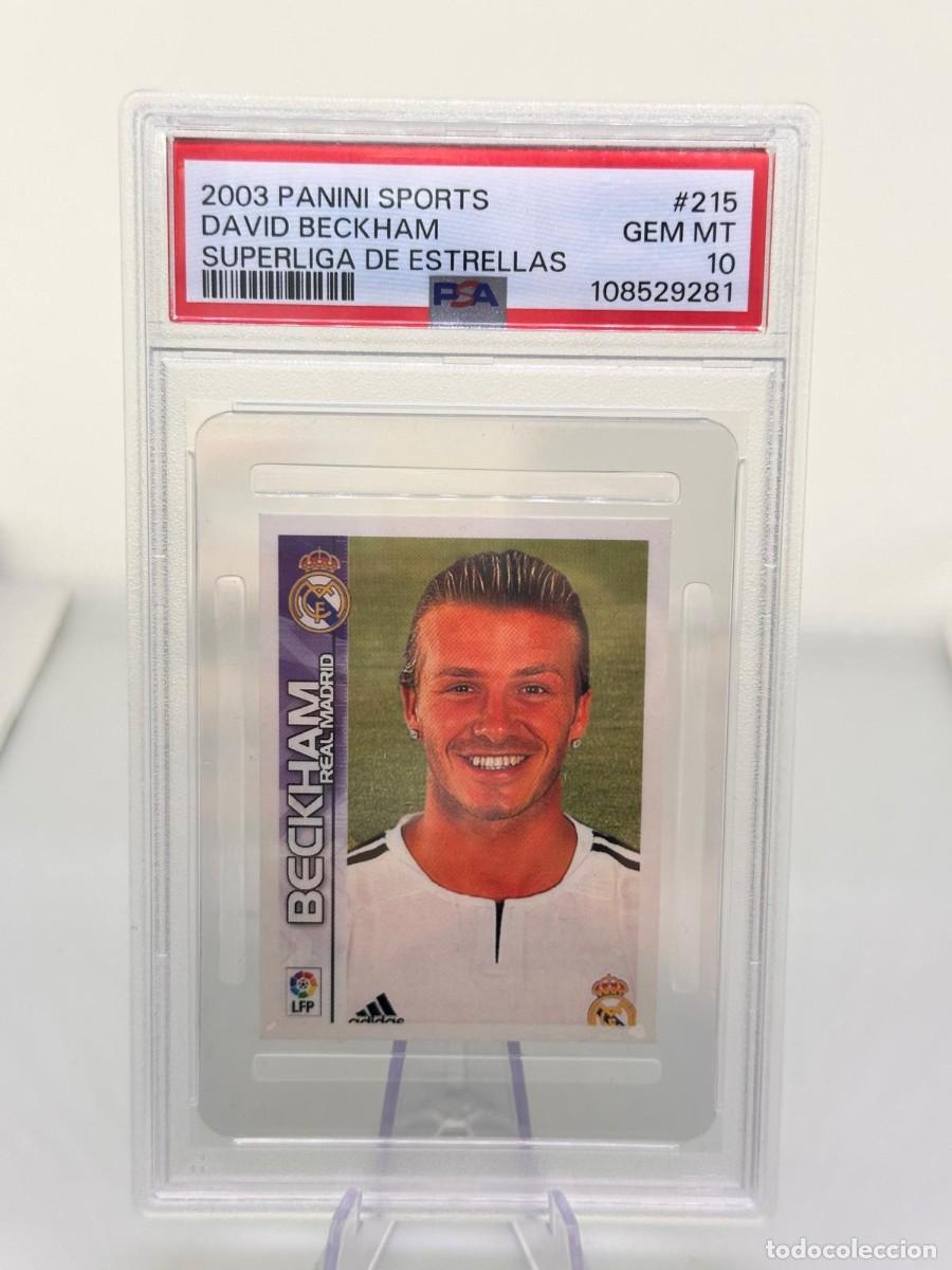 Cromos de f&uacute;tbol: Rookie David Beckham #215 Real Madrid Panini Superliga Estrellas 2003 04 PSA 10