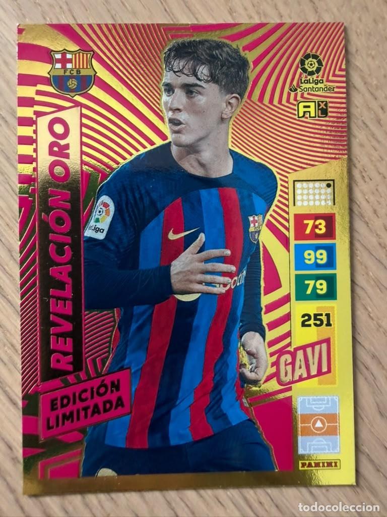 Cromos de f&uacute;tbol: GAVI REVELACION ORO LIMITADA BARCELONA 22 23 2022 2023 LIGA SANTANDER PANINI ADRENALYN XL CARD