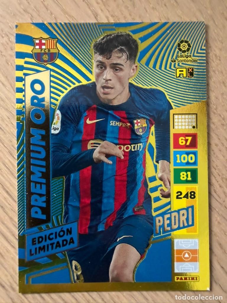 Football Stickers: PEDRI PREMIUM ORO LIMITADA BARCELONA 22 23 2022 2023 LIGA SANTANDER PANINI ADRENALYN XL CARD