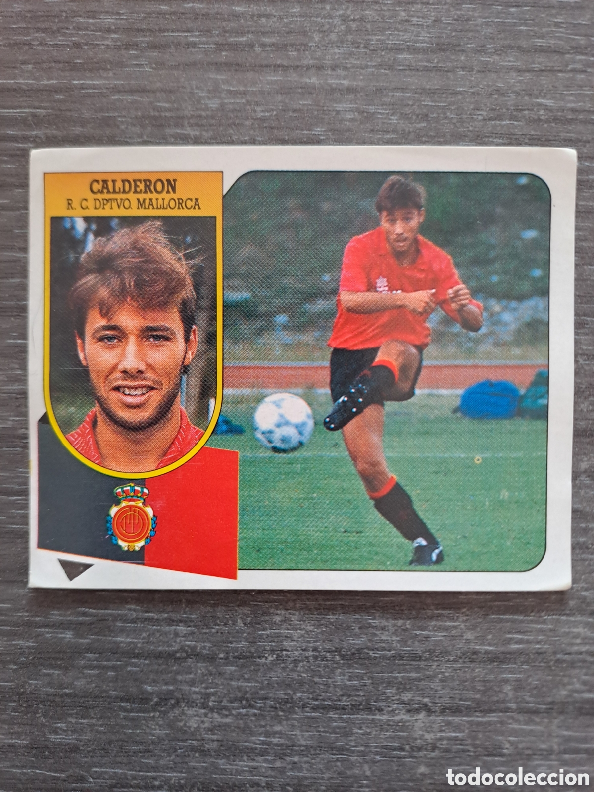 Cromos de f&uacute;tbol: LIGA ESTE 91-92 &mdash; CALDER&Oacute;N &mdash; MALLORCA &mdash; BAJA &mdash; ADHESIVO &mdash; ERROR Cromo original de Calder&oacute;n, jugador