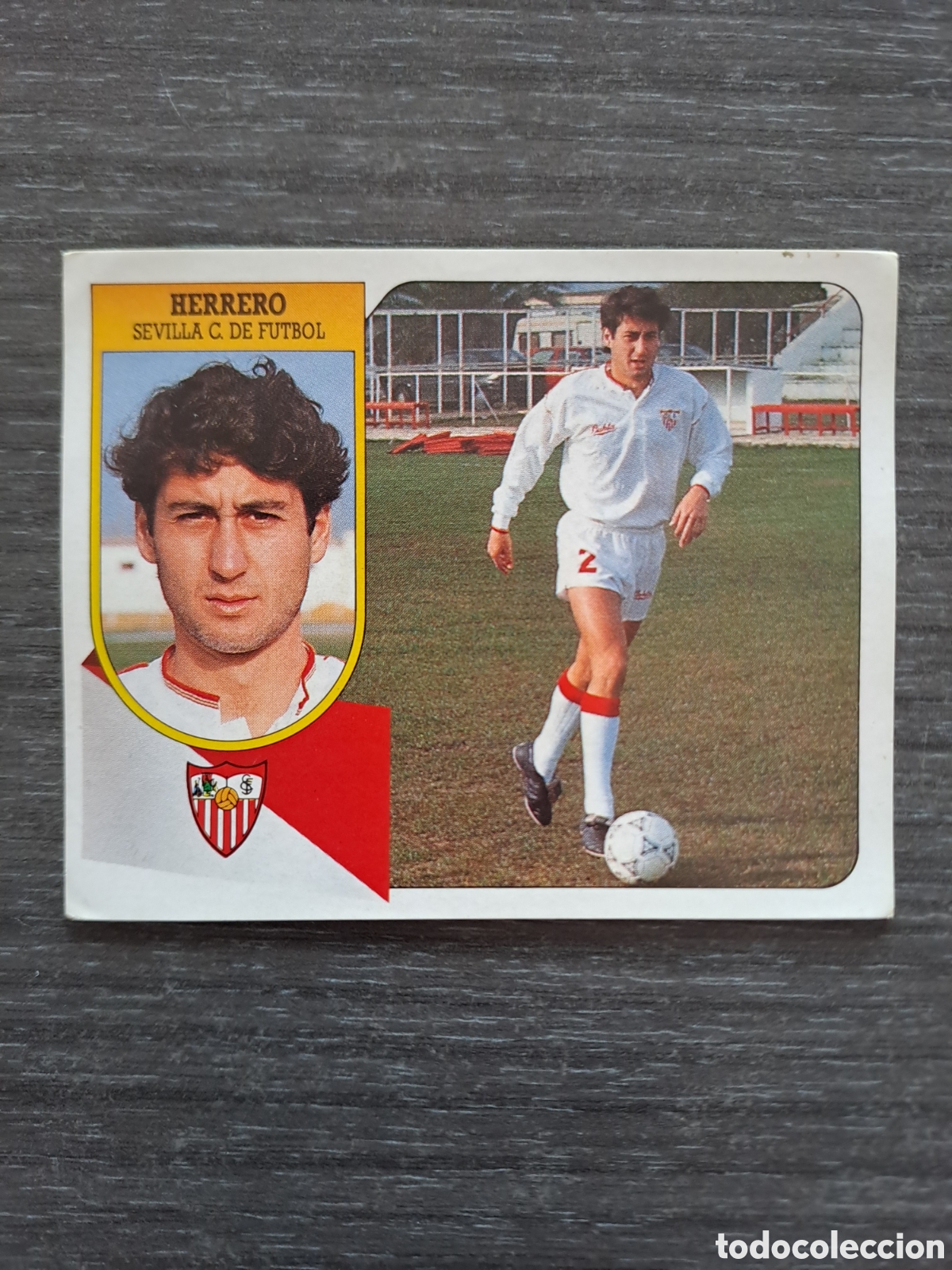 Cromos de f&uacute;tbol: LIGA ESTE 91-92 &mdash; HERRERO &mdash; SEVILLA &mdash; BAJA &mdash; ADHESIVO Cromo original de Herrero, jugador del Sevill