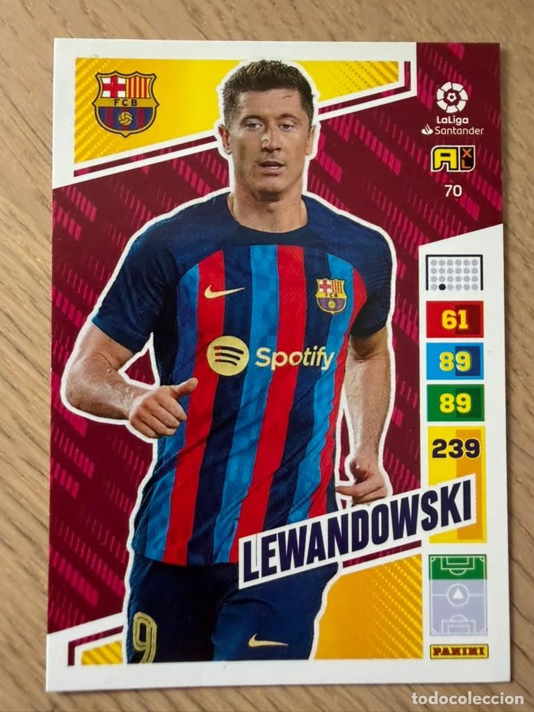 Cromos de f&uacute;tbol: 70 LEWANDOWSKI BARCELONA 22 23 2022 2023 LIGA SANTANDER PANINI ADRENALYN XL CARD