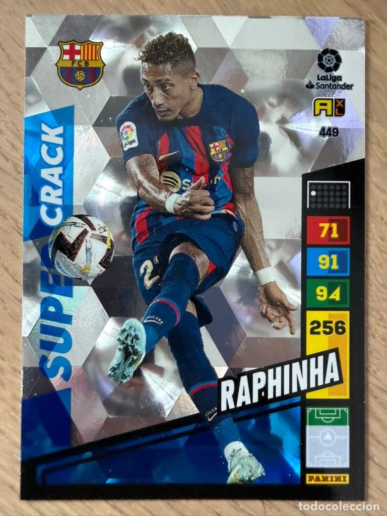 Cromos de f&uacute;tbol: 449 RAPHINHA SUPER CRACK BARCELONA 22 23 2022 2023 LIGA SANTANDER PANINI ADRENALYN XL CARD