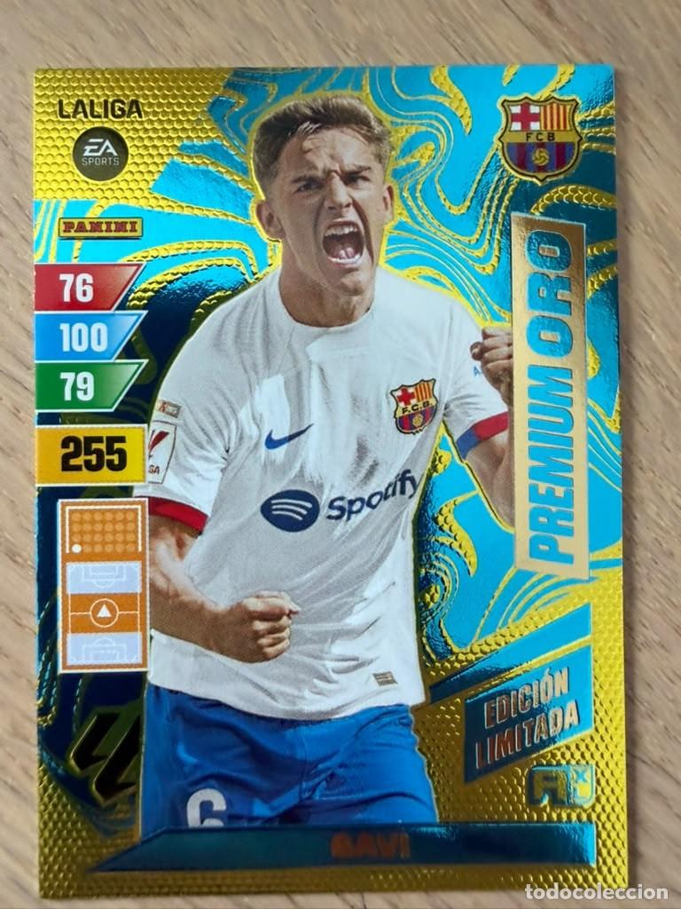 Cromos de f&uacute;tbol: GAVI PREMIUM LIMITADA ORO BARCELONA 23 24 2023 2024 LIGA EA SPORT PANINI ADRENALYN XL CARD
