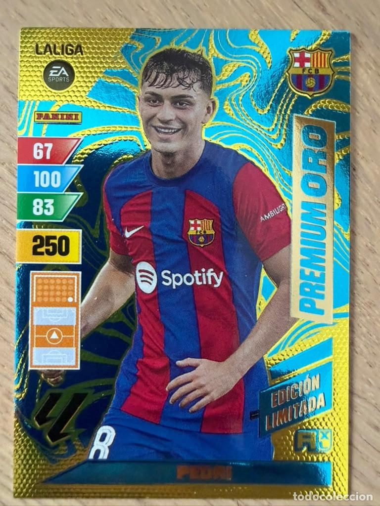Cromos de f&uacute;tbol: PEDRI PREMIUM ORO LIMITADA BARCELONA 23 24 2023 2024 LIGA EA SPORT PANINI ADRENALYN XL CARD