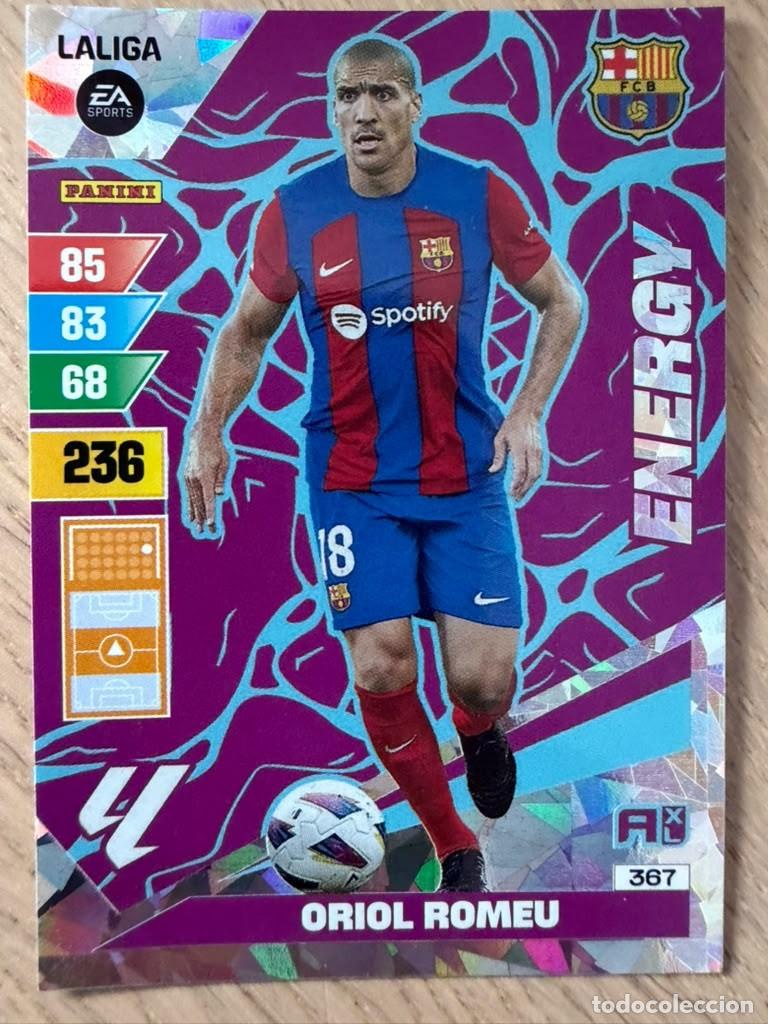Cromos de f&uacute;tbol: 367 ORIOL ROMEU ENERGY BARCELONA 23 24 2023 2024 LIGA EA SPORT PANINI ADRENALYN XL CARD