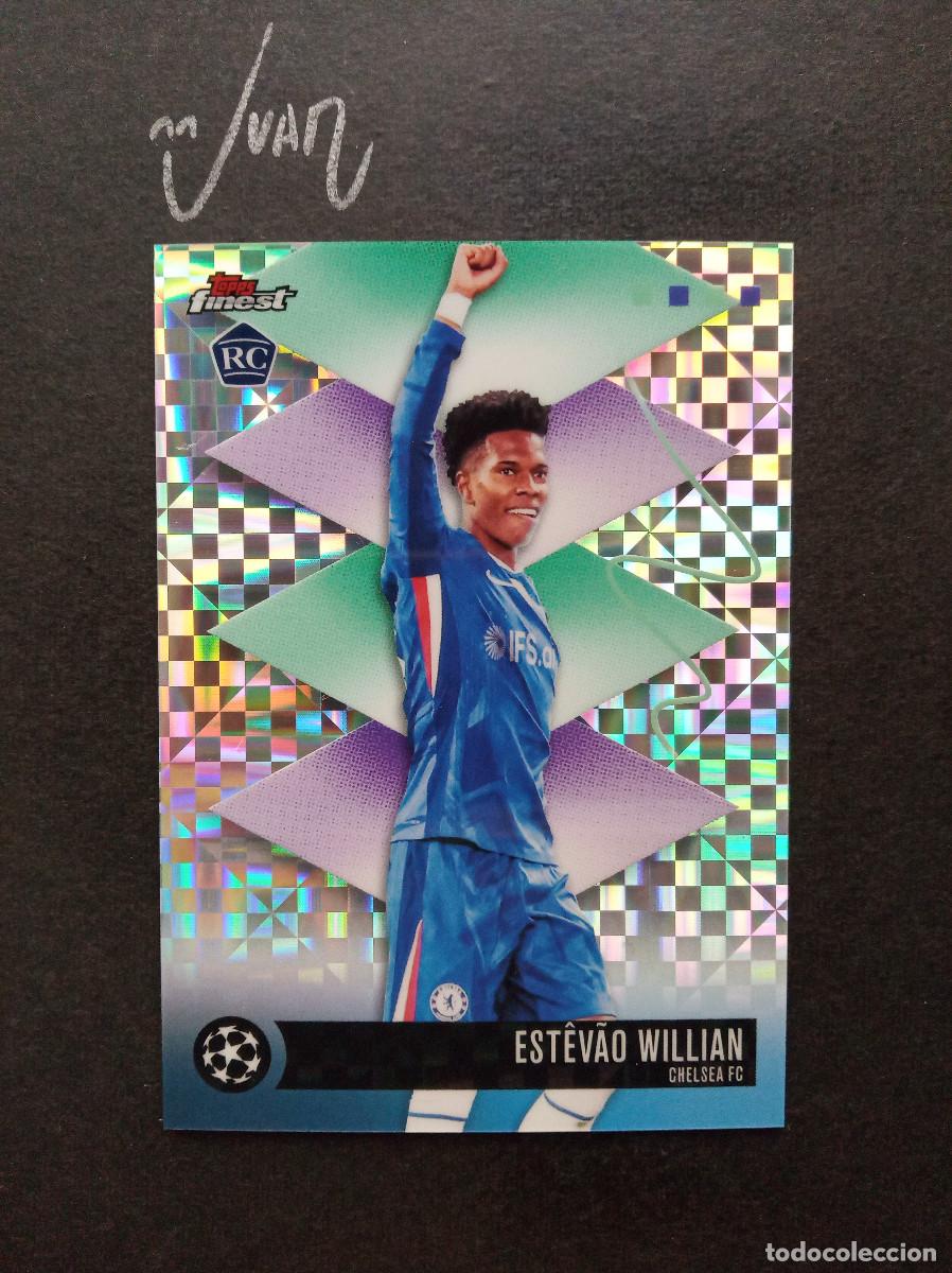 Cromos de f&uacute;tbol: N&ordm; 433 RARE CHECKERBOARD ROOKIE ESTEVAO CHELSEA BRASIL ⚽ TOPPS &reg; FINEST UCC UEFA 2025 2026 25 26