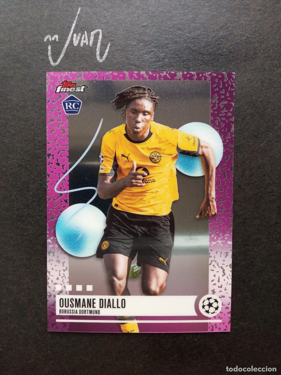 Cromos de f&uacute;tbol: N&ordm; 220 UNCOMMON ROOKIE OUSMANE DIALLO BORUSSIA DORTMUND ⚽ TOPPS &reg; FINEST UEFA 2025 2026 25 26 NUEVO