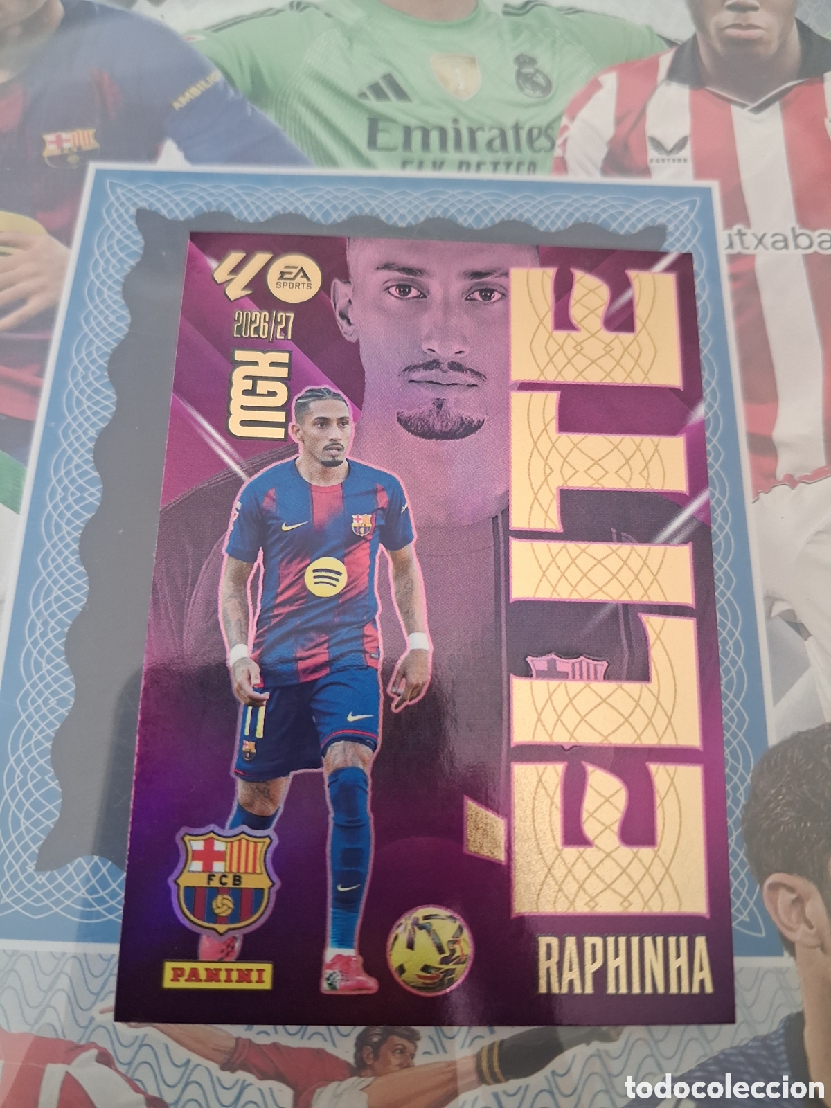 Cromos de f&uacute;tbol: Raphinha &Eacute;lite 16 Barcelona Megacracks 2026-27 Panini