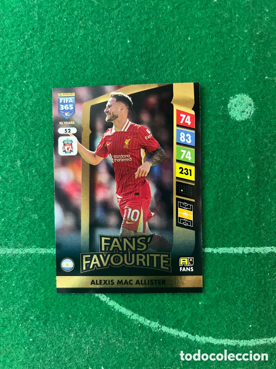 Fu&szlig;ball-Sticker: 52 ALEXIS MAC ALLISTER LIVERPOOL ADRENALYN FIFA 365 2024 2025 PANINI FANS FAVOURITE