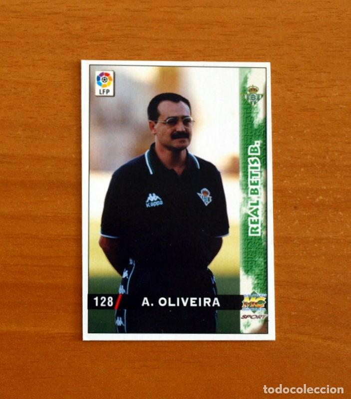 Cromos de f&uacute;tbol: Real Betis -N&ordm; 128 Antonio Oliveira Entrenador-Baja-Mundicromo Las Fichas de la Liga 1998-1999-98-99