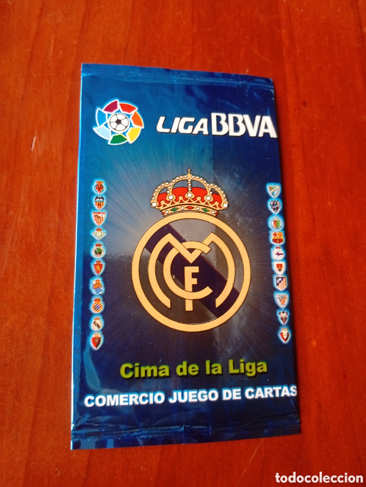 Fu&szlig;ball-Sticker: SOBRE VACIO LIGA BBVA CIMA DE LA LIGA COMERCIO JUEGO DE CARTAS REAL MADRID