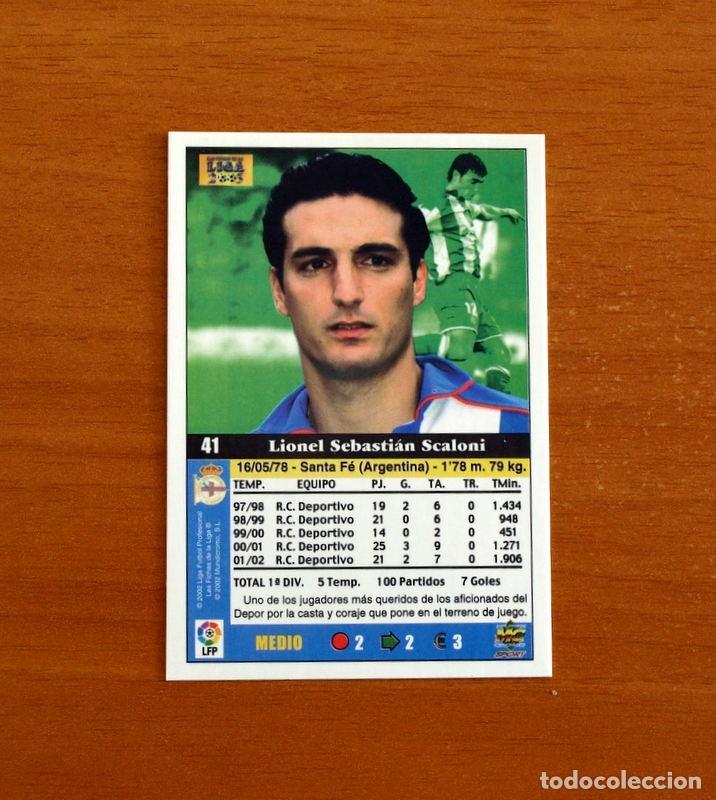 Cromos de f&uacute;tbol: Deportivo La Coru&ntilde;a - N&ordm; 41 Scaloni - Mundicromo Las Fichas de la Liga 2002-2003, 02-03