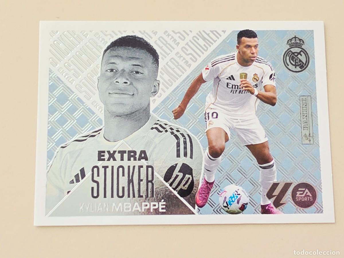 Cromos de f&uacute;tbol: Kylian Mabapp&eacute;, Real Madrid, Extra Sticker plata, silver, Panini Ediciones Liga Este 2026 2027 26 27