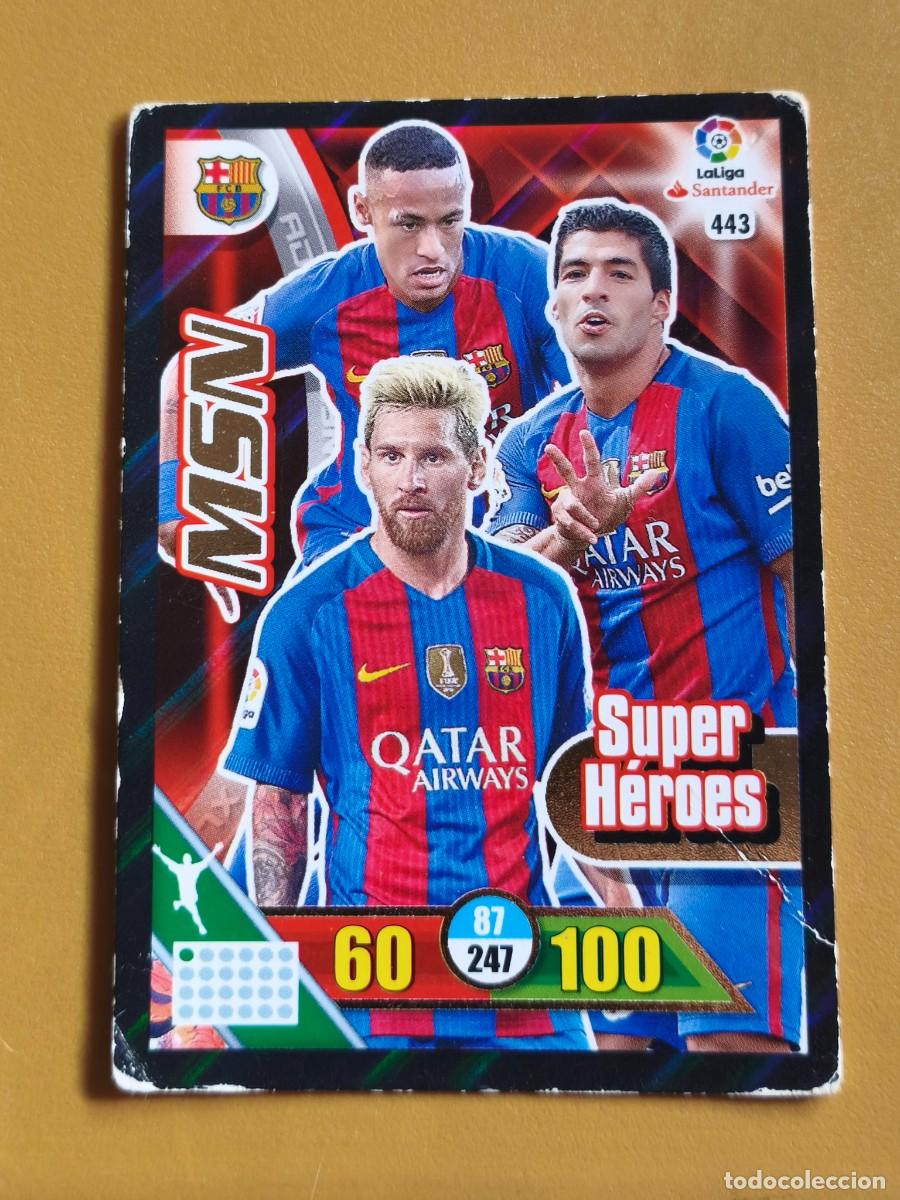Figurine di Calcio: adrenalyn 2016 17, super heroes. messi
