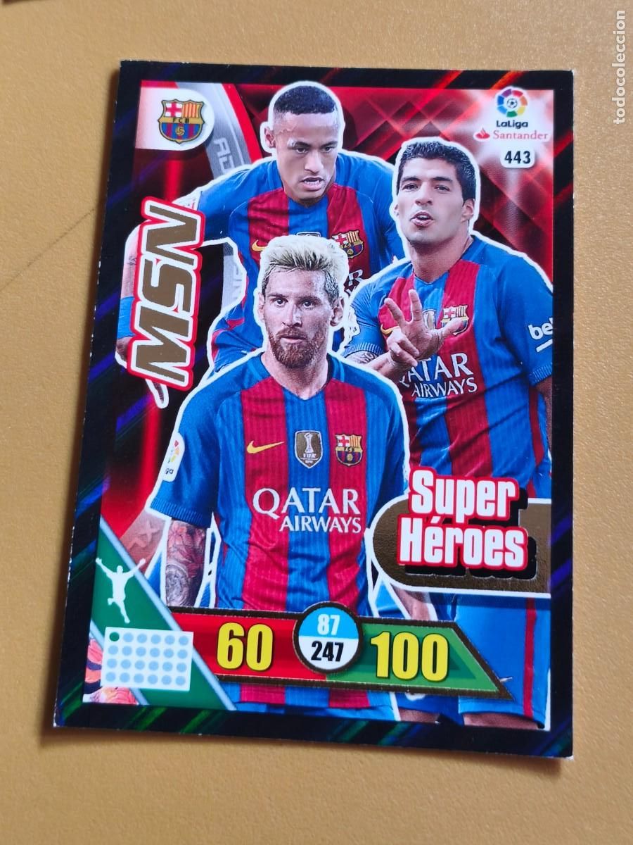 Cromos de f&uacute;tbol: adrenalyn 2016 17, super heroes. messi