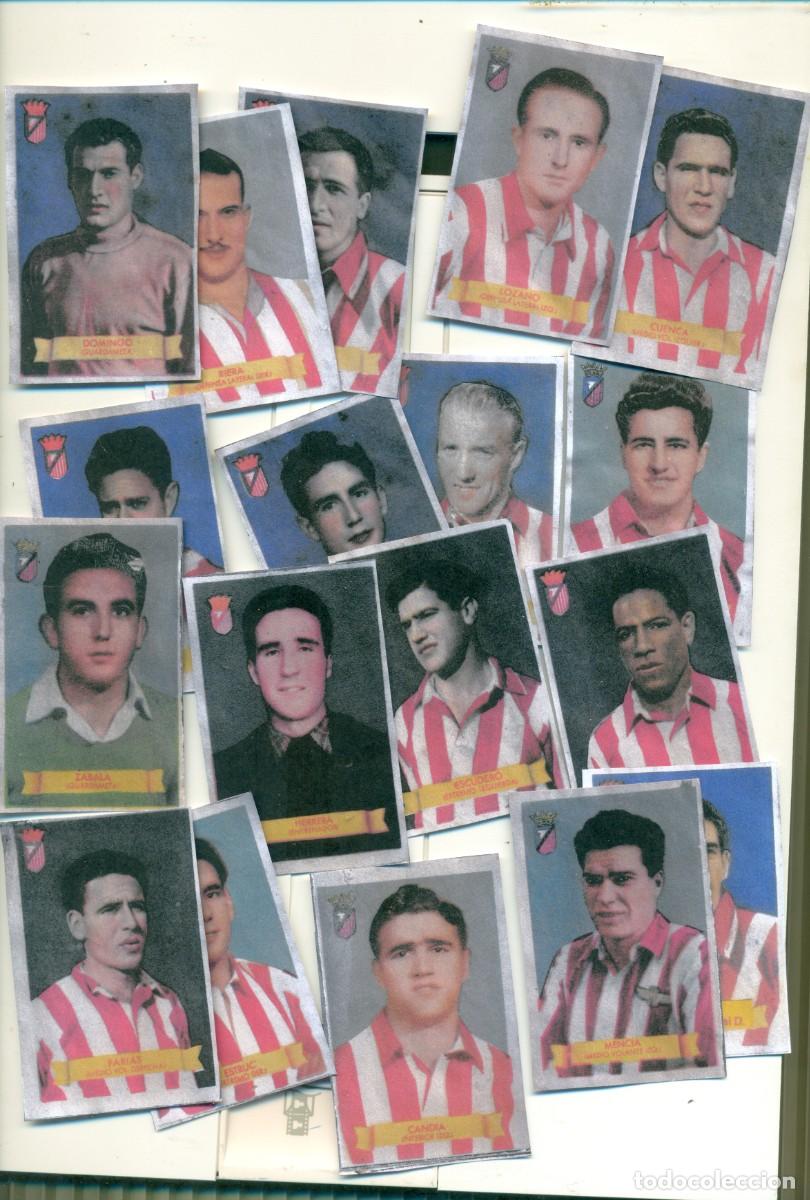 Cromos de f&uacute;tbol: ATLETIICO MADRID 18 CROMOS EQUIPO COMPLETO CAMPEONES 49 FACSIMIL