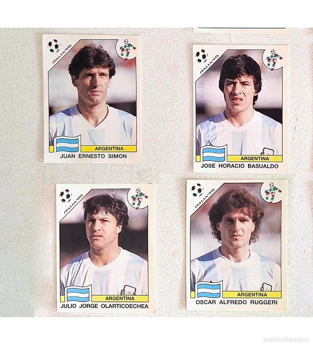 Fu&szlig;ball-Sticker: PANINI MUNDIAL ITALIA 90 - N&ordm; 119, N&ordm; 120, N&ordm; 122, N&ordm; 126 - ARGENTINA