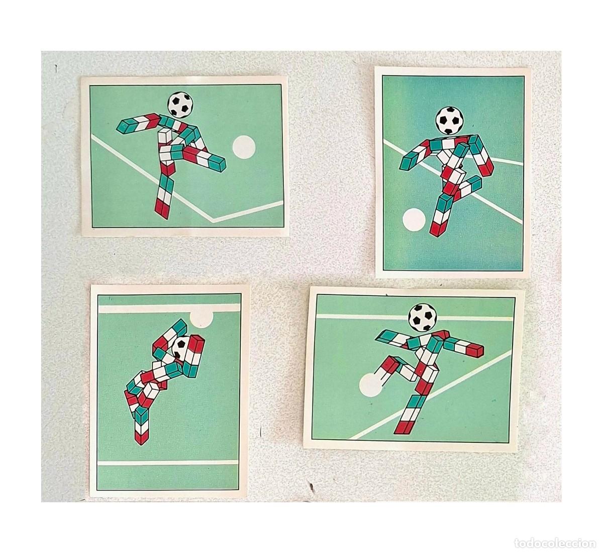 Fu&szlig;ball-Sticker: PANINI MUNDIAL ITALIA 90 - N&ordm; 5, N&ordm; 8, N&ordm; 15, N&ordm; 26 - MASCOTA