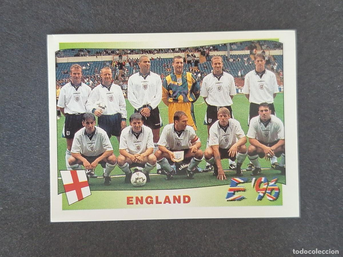 Cromos de f&uacute;tbol: L2 ALINEACION EQUIPO SELECCION INGLATERRA 36 EUROCOPA 1996 EURO 96 PANINI NUNCA PEGADO SIN PEGAR