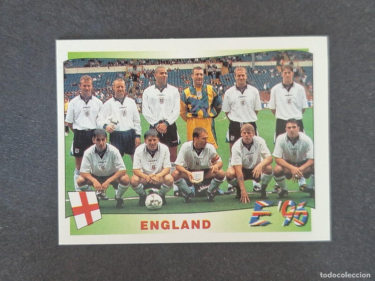 Cromos de f&uacute;tbol: L2 ALINEACION EQUIPO SELECCION INGLATERRA 36 EUROCOPA 1996 EURO 96 PANINI NUNCA PEGADO SIN PEGAR