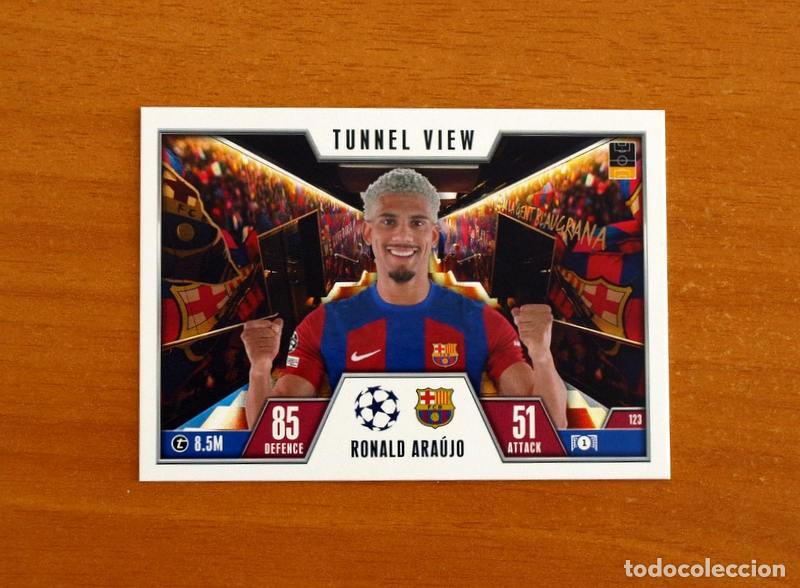 Cromos de f&uacute;tbol: Barcelona -N&ordm; 123 Ronald Ara&uacute;jo -Tunnel View-Topps Match Attax Trading Card Game-2023-2024