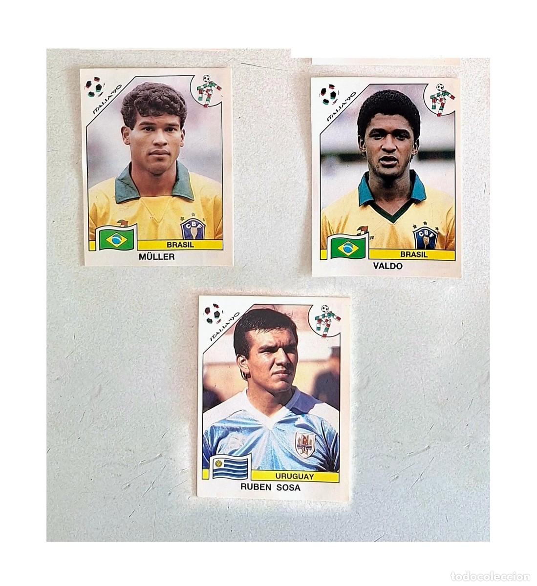 Cartes &agrave; collectionner de Football: PANINI MUNDIAL ITALIA 90 - N&ordm; 205, N&ordm; 209, N&ordm; 380 - BRASIL - URUGUAY