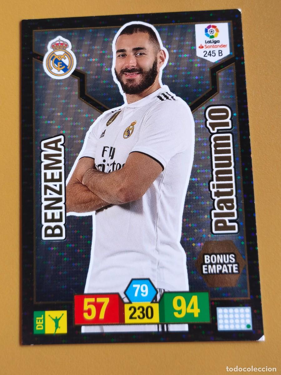 Cromos de f&uacute;tbol: benzema, adrenalyn 2018 19 platinum 10
