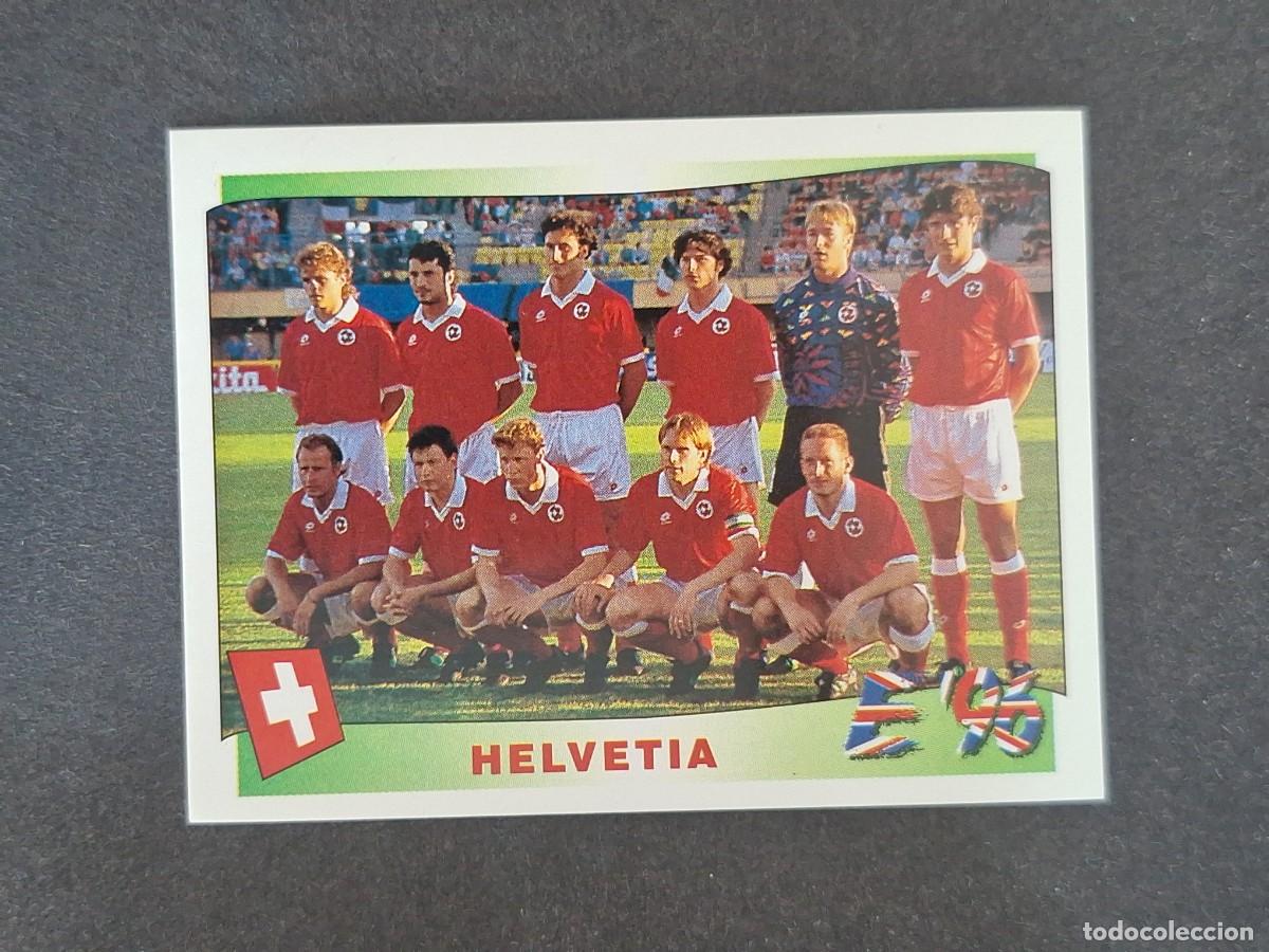 Cromos de f&uacute;tbol: L2 ALINEACION EQUIPO SELECCION SUIZA 56 EUROCOPA 1996 EURO 96 PANINI NUNCA PEGADO SIN PEGAR