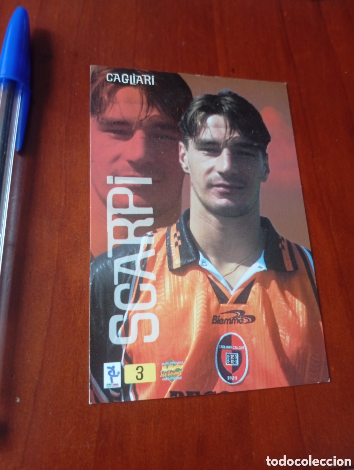 Cromos de f&uacute;tbol: CROMO TARJETA FUTBOL FOTO MUNDICROMO CAGLIARI SCARPI